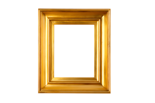 Golden frame isolated on black background
