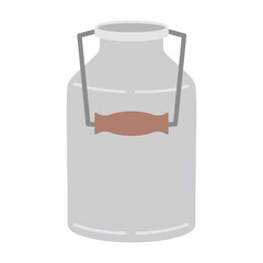 Milk and water can flat illustration.