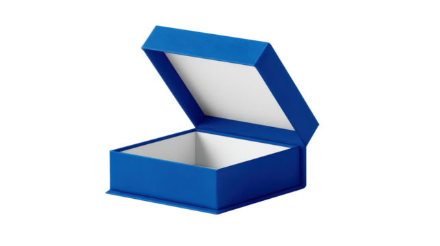 Open Blue Box: The image showcases a neatly arranged, opened blue box. The box, with its vibrant hue, offers a glimpse of its spacious interior, hinting at the possibilities it holds.