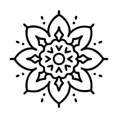 A highly detailed mandala artwork featuring symmetrical floral and geometric patterns, perfect for coloring books, meditation visuals, and artistic decor