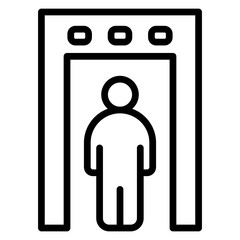 Airport Security Check Vector Line Icon Design