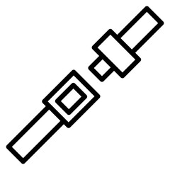 Airplane Seatbelt Sign Vector Line Icon Design