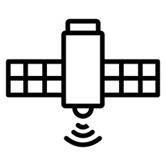 Space Station Vector Line Icon Design