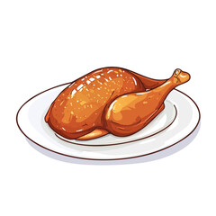 Peking Duck, cartoon vector illustration, flat 2D isometric style, white background.