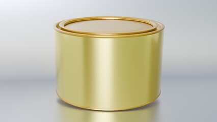 golden tin can, Close-up of a Shiny Golden Paint Can, tin can ghee, dairy, cornflower, baking, custard, mockup 
