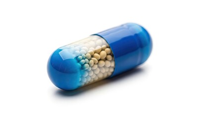 Premium Blue Gold Capsule Pill Medicinal Product Health Care