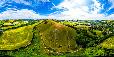 Cerne Abbas Giant aerial 360 panorama