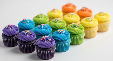 Adorable Mini Cupcakes Gradient Arrangement Sweet Treat Collection