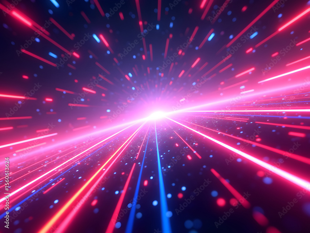 Poster abstract light three-dimensional luminous particles technology sense kv main visual background
