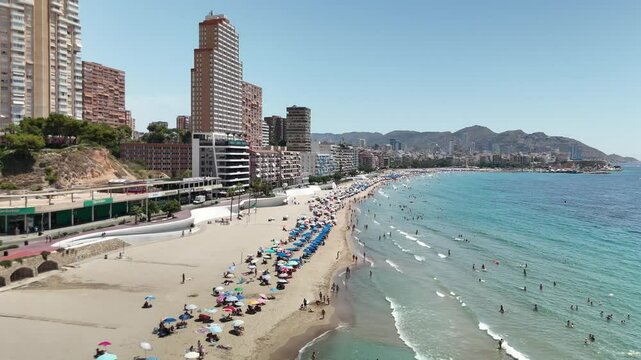 Aerial panorama at Benidorm on a sunny summer day!