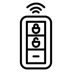 Remote Keyless Entry Vector Line Icon Design