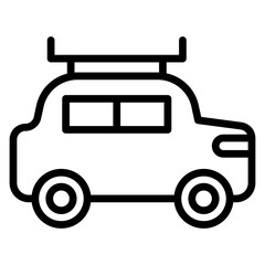 Roof Rack Vector Line Icon Design