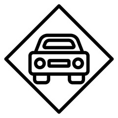 Road Signs Vector Line Icon Design