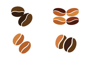 Colorful Coffee Beans Vector Icon Set – Flat Minimal Design