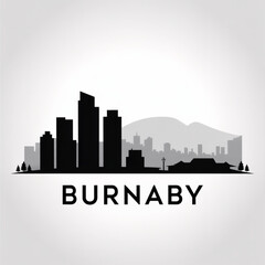 Fototapeta premium Burnaby Skyline Silhouette — Urban Mountain City Vector Illustration