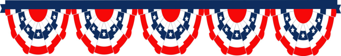 Fototapeta premium Half circle American flag, perfect for celebration, 4th of july independence