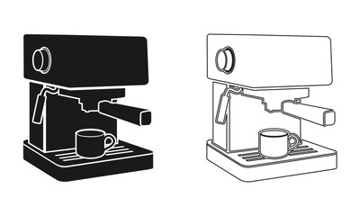 coffee machine icon set vector illustration isolated on white background.