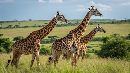 Fototapeta premium Giraffe, sharp and realistic, Photo, Natural light.