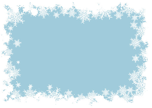 Christmas background with a grunge snowflake border 1711