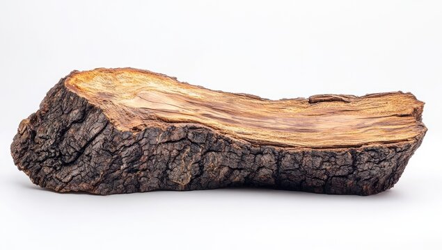 A rustic wooden stump,  smooth top, rough bark