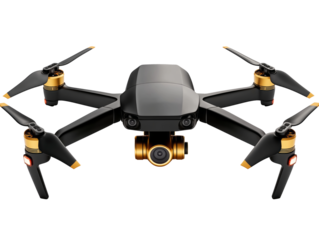 modern flying drone isolated