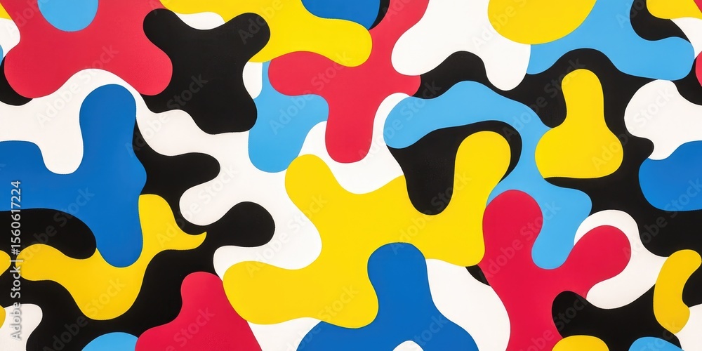 Poster abstract colorful blob pattern
