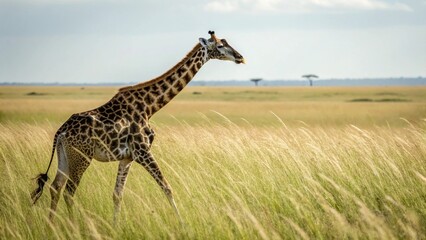 Fototapeta premium Giraffe, sharp and realistic, Photo, Natural light.