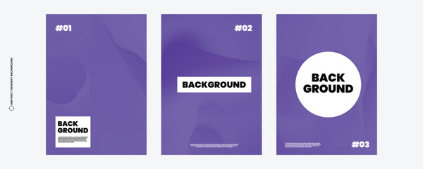 Abstract purple gradient poster background vector set. Minimalist cover template gradient color. Ideal design for social media, cover, banner, flyer, music, ads.