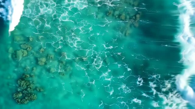Turquoise and silver waves with ethereal glow