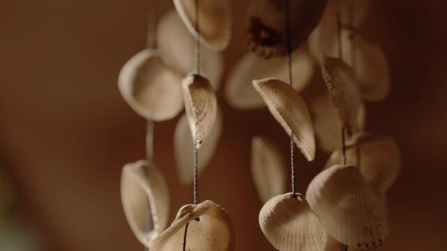 Seashell hanging decoration wind chime, relaxing meditation ornament 