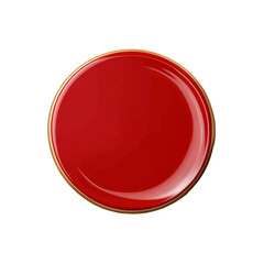 Glossy red and gold round button design