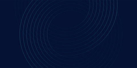 Abstract blue glowing geometric lines on dark blue background. Modern shiny blue circle lines pattern good