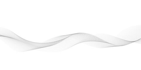 Technology and business wave lines on transparent background. Vector curve wave line seamless pattern. Gray curved line for banner design and frequency sound wave line. Future technology concept.