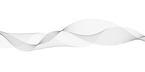 Seamless wavy curve lines on transparent background. Flowing wave future technology concept. Business, voice, sound, music, poster, banner background.