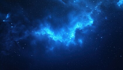 Fototapeta premium The Allure Of The Dazzling Night Sky: A Stunning Blue Blanket Of Stars Illuminating The Darkness In A Spectacular Galaxy.