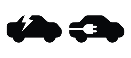 Electric car symbol icon vector 