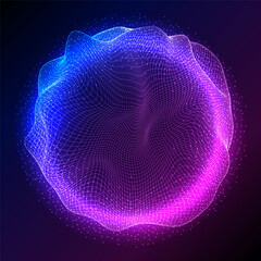 abstract sphere design with flowing particles 2104
