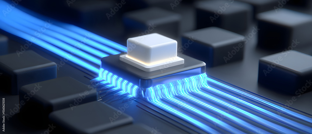 Poster microscale circuits and data streams in semiconductor chip