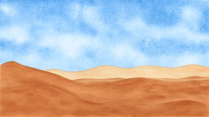 Fototapeta premium Watercolor desert landscape