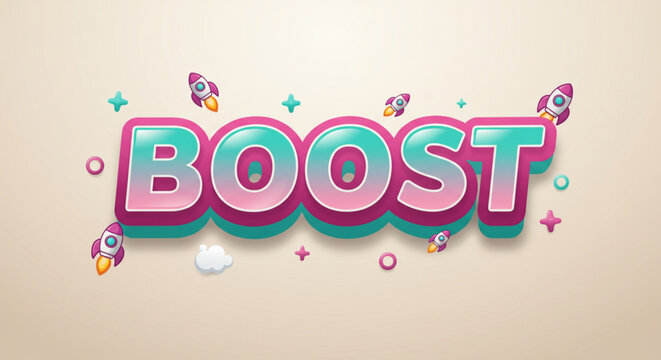 Boost Your Creativity Colorful 3D Text Effect Design