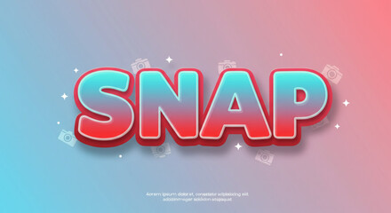 Stylish 3D Text Effect  'SNAP' Gradient Typography Design