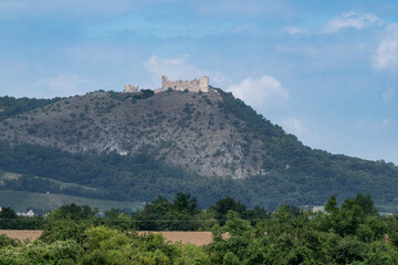Devicky (Maidberg) ruins of Gothic castle from the fields