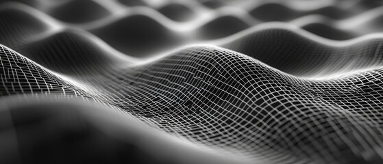 Abstract grid pattern with undulating waves