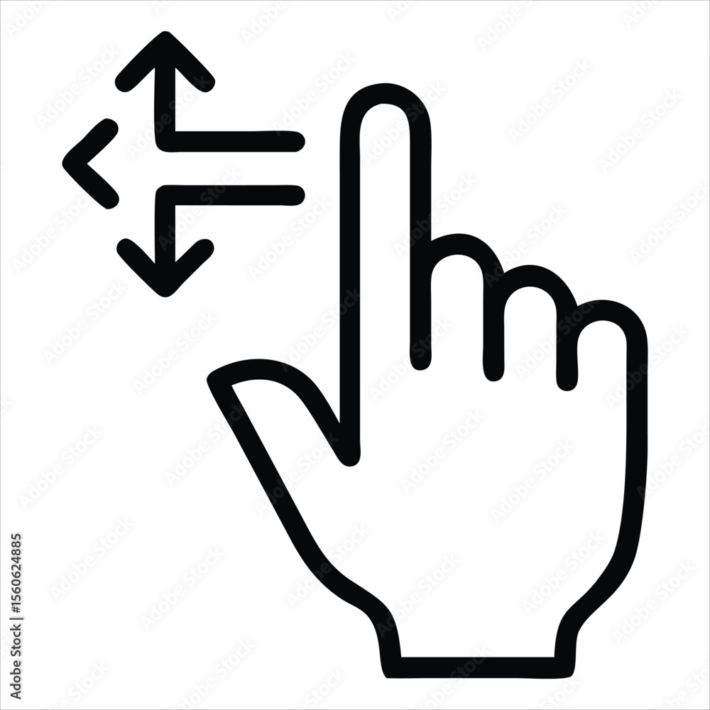 Poster Digital hand cursor clicking a computer mouse button with a pixelated arrow isolated on white background
