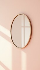 Minimal mirror with soft reflections — vertical pastel photo for beauty content, store or social ads