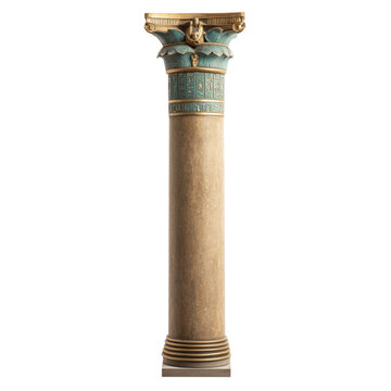 Fototapeta Ancient egyptian column with ornate capital design