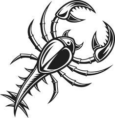 Black arachnid spider vector icon silhouette on a white background, perfect for a Halloween insect horror design or tattoo symbol
