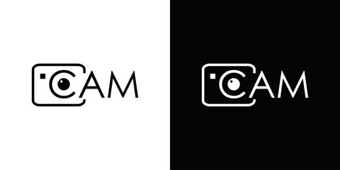 simple camera logo design vector