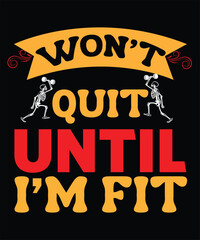 Naklejka premium Skeleton-themed fitness quote design: 