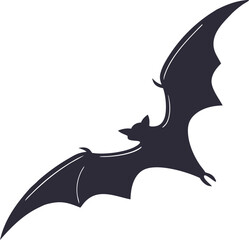 Fototapeta premium A sleek black silhouette of a bat on a white background, perfect for a Halloween logo or abstract animal icon